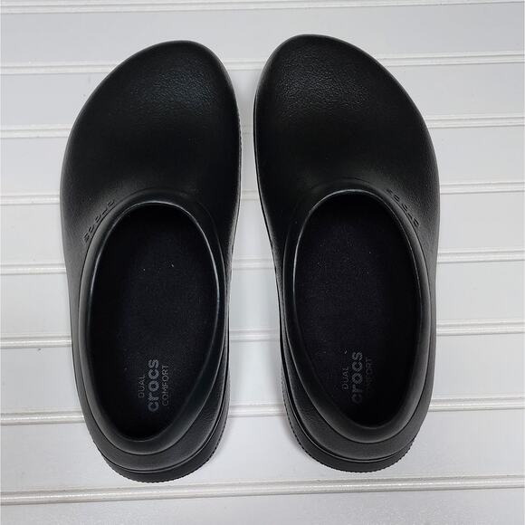 Crocs Unisex Adult On The Clock Work Slip On Clogs Size 9 Men\'s/11 Women\'s Black